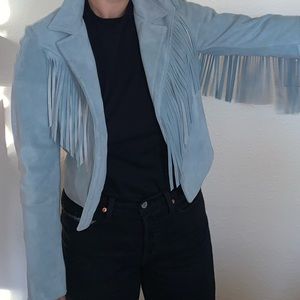Wrangler x urban outfitters fringe suede jacket